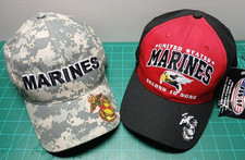 Made In USA United States Marines Strap Back Hat Lot of 2