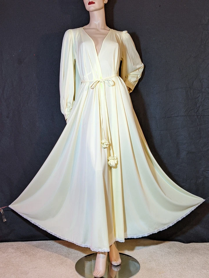 Bata estilo envolvente vintage Lucie Ann bolsillos dobladillo grande M Foto 2 de 4