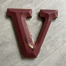 Make Market Rustic Red Letter V Wall Decor Alphabet Distressed