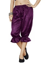 Purple Women Satin Victorian Bloomers Gothic Renaissance Pantaloons Dress