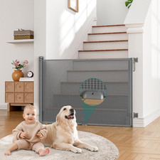 Retractable Baby Gates Extra Wide 55" Wide X 34" Tall Dog Gates for Stairs I