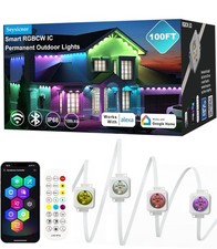 Seyxicnor 100FT Smart Outdoor String Lights with Remote & WiFi Control, IP68 Wat
