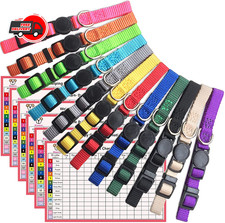 12 Pcs/Set Soft Nylon Puppy ID Collar Adjustable Whelping Breakaway Litter New