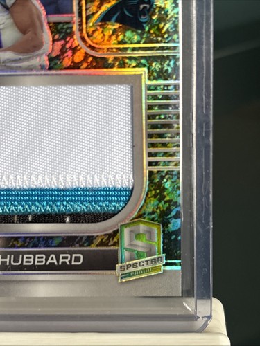 2021 Panini Spectra - Monumental Memorabilia Chuba Hubbard 3 Color Patch 8/8 - Picture 4 of 11