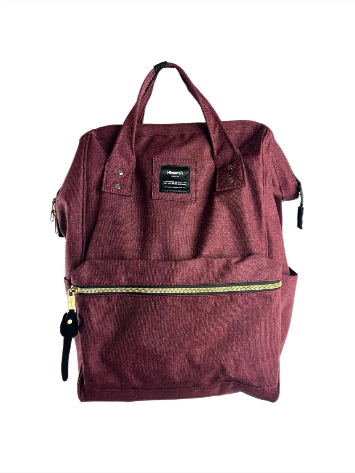 Himawari Backpack Color Burgandy With Charging Port, Unisex