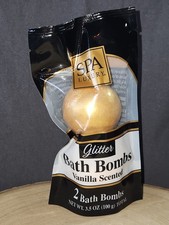 2 PACK Vanilla Scented Glitter Bath Bomb Spa Luxury Aroma Moisturizing Fizzy NEW
