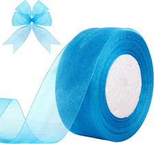 1-1/2 Inch x 50 Yards Sheer Organza Ribbon Chiffon Ribbon for Gift Wedding Flowe