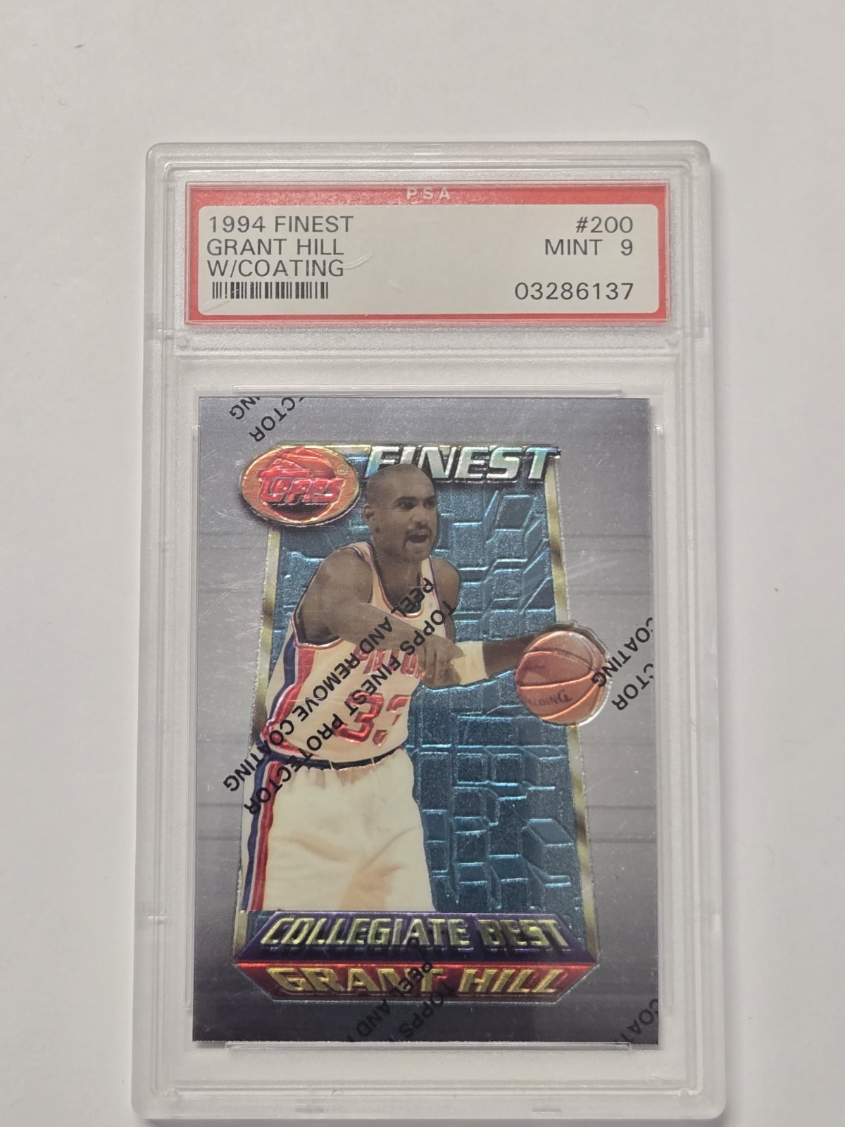 1994-95 Topps Finest Grant Hill #240 (RC) W/ Coating PSA 9