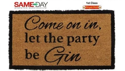 Let The Party Be Gin Fußmatte Outdoor Indoor Kokosmatten Lustig Party 33,5cm x 60cm