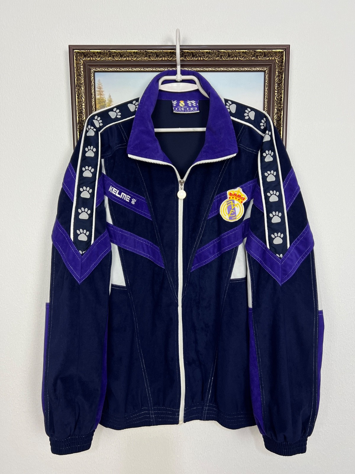 Vintage 90's Kelme Real Madrid Football Jacket Soccer Mens Track Top Rare Sz 2XL