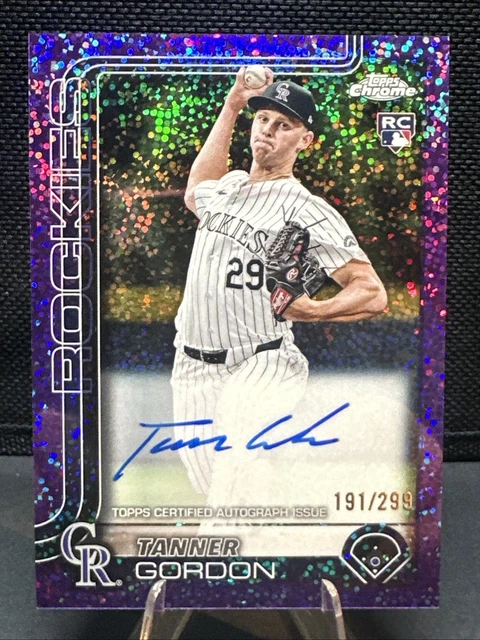 2025 Topps Chrome #RA-TG Tanner Gordon RC Purple Speckle Rookie Auto /299