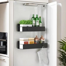 2 Pack Magnetic Spice Storage Rack Organizer for Refrigerator and Oven, Movea...