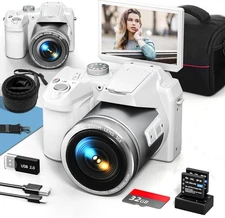 Digital Camera 4K 64MP 16X Autofocus Video Camera WiFi for Vlogging Beginner