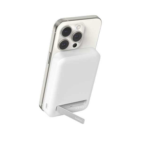 Belkin Boostcharge PRO Magnetische Powerbank 8K Qi2 15W 10000Mah Stand, Weiß-image