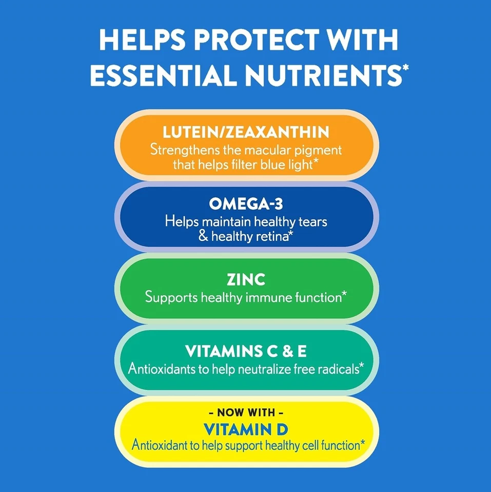 Ocuvite 50+ Vitaminas para Ojos - Visión y Salud Ocular, Omega-3, 90 Cápsulas Blandas Foto 3 de 4