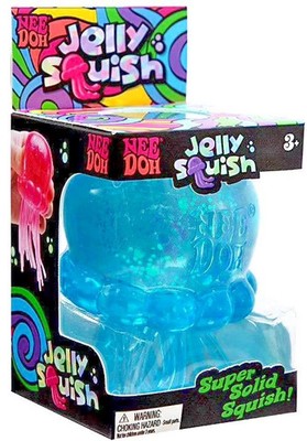 Nee Doh Jellyfish Squish toy Stress release sensory Fidget Squeeze, 1pc BLUE