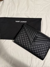 Saint Laurent- Detached Tags  YSL Dustbag Black YSL Large Tri Envelope Monogram