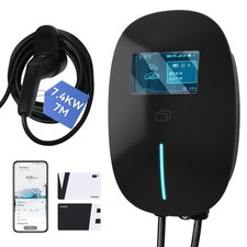 32A 7kW EV Charging Station 7m Type 2 UK Plug  Electric Vehicle Car Charger APP