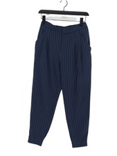 Uniqlo Women's Suit Trousers S Blue Striped 100% Other Tapered Dress Pants