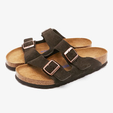 Sandalias Birkenstock Arizona de gamuza moca plantilla suave zapatos para hombre regulares/anchos