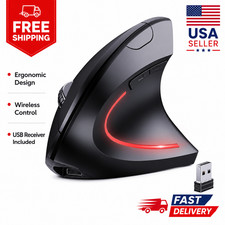 Ergonomic Mouse Optical Vertical Mice 6 Keys USB Wireless 2.4GHz 1200DPI For PC