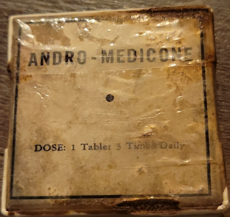 Medicone Co. Andro-Medicone Vintage Medicine Tablets Box Label Sticker, New York