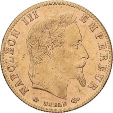 [#639816] France, Napoleon III, 5 Francs, 1866, Paris, Gold, AU(55-58), Gadoury: