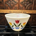 Mixing Bowl Fire King Anchor Hocking Tulip  Vintage Milk Glass