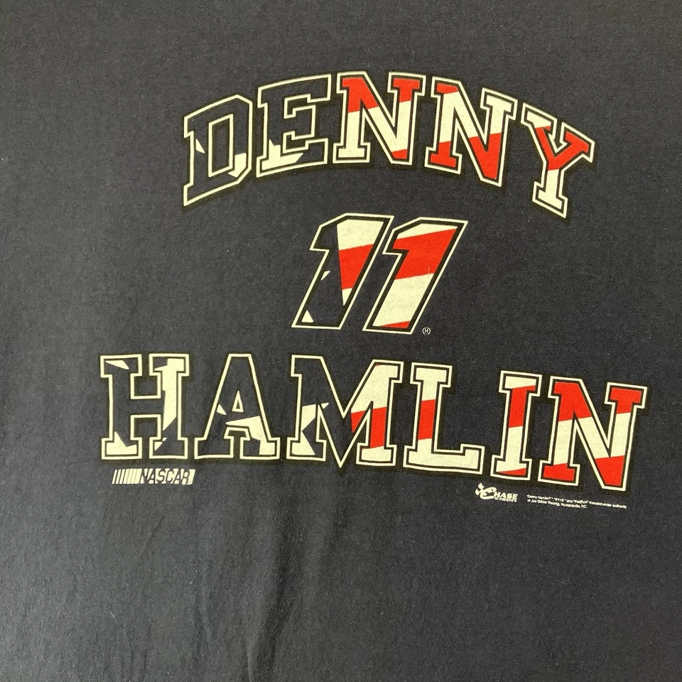 Camisa De Colección Denny Hamlin Gráfico Patriótico Persecución Nascar Carreras Adulto Encogido XL Foto 2 de 4