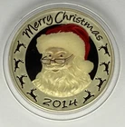 1oz ENAMELED COLOR Christmas Santa Clause .999 Silver Art Round ‼️ENAMELED‼️