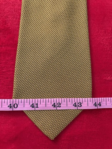 Robert Talbott goldene Seidenkrawatte ECHTE GRENADINE 3,75"x58" handgenäht in USA EUC - Bild 5 von 12
