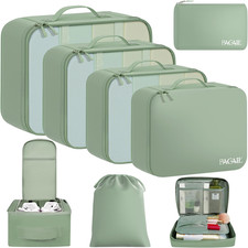 8 Set Packing Cubes Luggage Packing Organizers for Travel Accessories-Matcha Gre