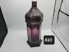 Purple Moroccan Candle Lamp
