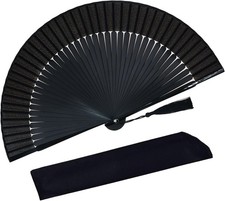 Hand Held Fan for Women Foldable, Chinese Japanese Vintage Bamboo Silk Folding F