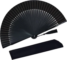 Hand Held Fan for Women Foldable, Chinese Japanese Vintage Bamboo Silk Folding F
