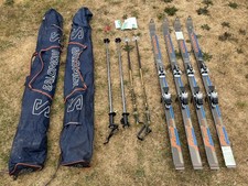 Retro Rossignol First VAS Sport Skis 185cm Salomon Bindings & Poles (2 Pairs)
