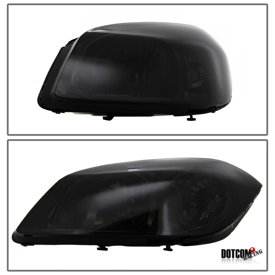 Fits 2005-2010 Chevy Cobalt 2007-2009 Pontiac G5 Smoke Headlights Lamps Assembly - Image 3 of 4