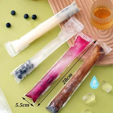 100 Ice Pop Bags with Silicone Funnel - BPA Free Freezer Pop Bags for Homemad...