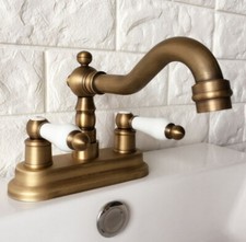Antique Brass 4" Centerset Bathroom Two Holes Basin Faucet Sink Mixer Tap ean062
