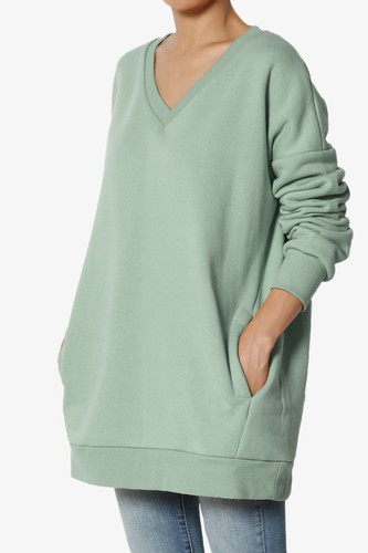 TheMogan S~3X Casual Cozy Oversized V-Neck Fleece Pullover Sweatshirts - Picture 16 of 229