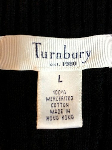 TURNBURY Men's Size Large Black V-Neck Knit Sweater Vest Merino Cotton - Picture 4 of 4