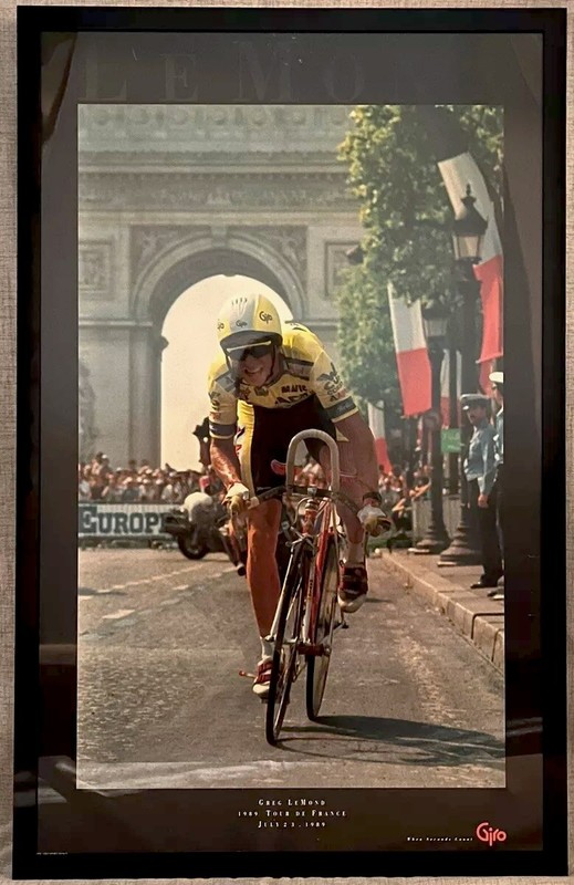 Framed Greg Lemond 1989 Tour de France GIRO Poster, Original, Greatest Comeback!