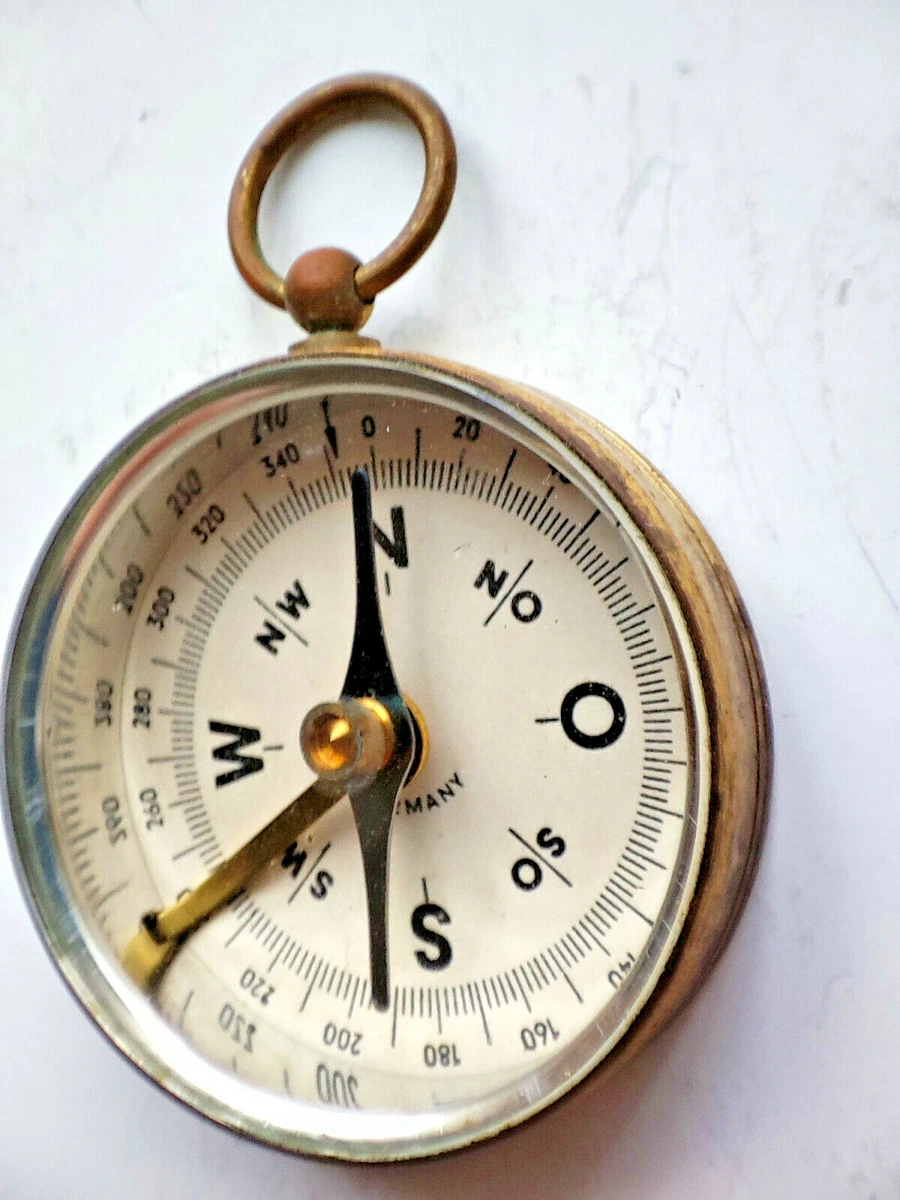 Vintage Compass Made in Germany, Millitary/Sport, Brass, from 1960's