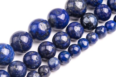 Deep Blue Lapis Lazuli Beads Grade A Nugget Round Loose Beads 5-6/8-9/10-11MM