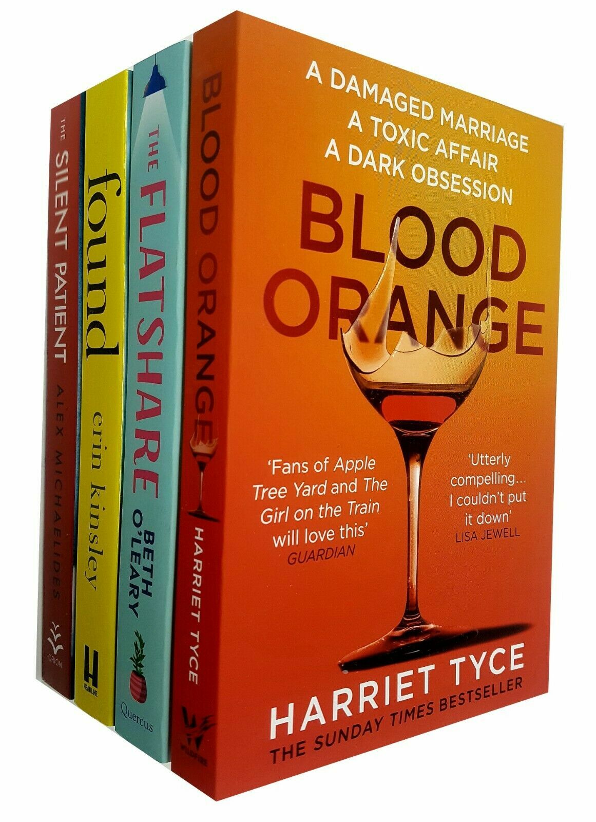 Silent Patient, Found, Flatshare, Blood Orange 4 Books Collection Set PB NEW