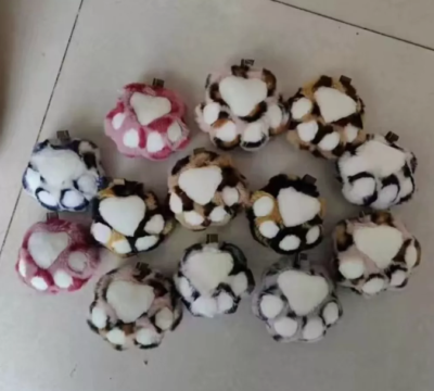 Cat Paw Keychain - Fluffy Plush Stuffed Animal Key Ring For Girls & Teens