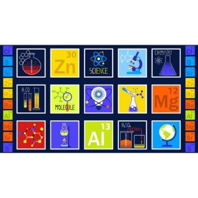 Geek Chic By Studio E. Fabrics - Blue Science Panel   #3730-77