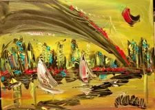 NEW YORK CITY ART TEXTURED painting Abstract Modern Art  Contemporary  54Y4t7Y