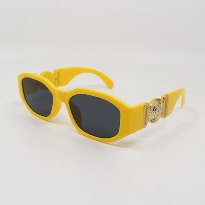 Fashion Sunglasses Retro Yellow/Grey Gold Logo Vintage  display picture 2