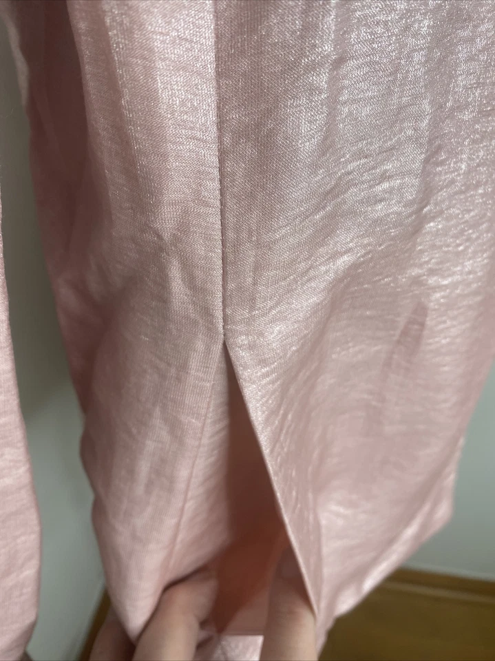 NEW Eileen Fisher Sz M Shawl Collar Jacket Linen Pink 16fo-j445 Silk Blazer - Image 4 of 4